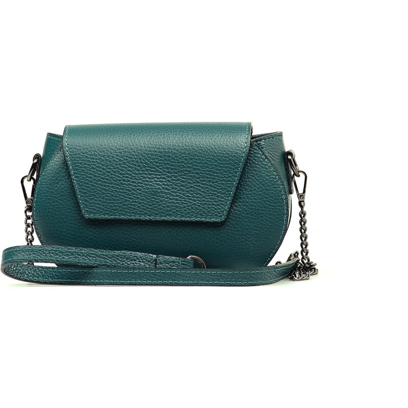 Blaire Kožená crossbody kabelka Clio petrolejová