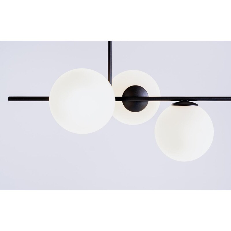 Nordic Design Bílo černé skleněné závěsné světlo Bubbly 150 cm