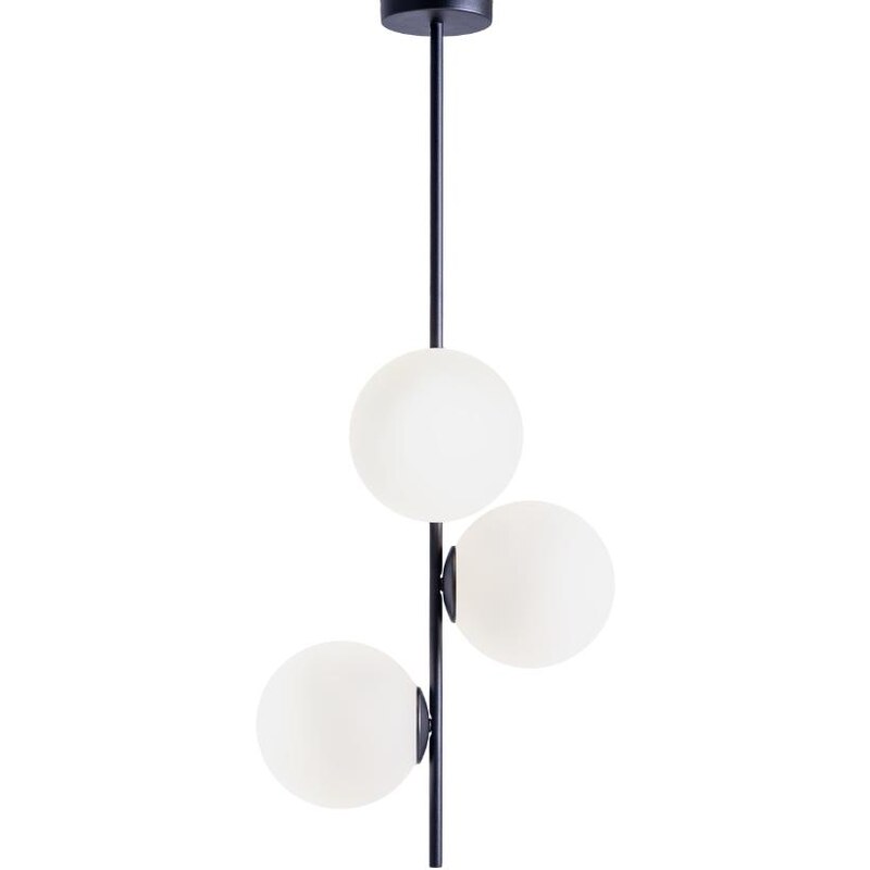 Nordic Design Bílo černé skleněné závěsné světlo Bubbly 93 cm