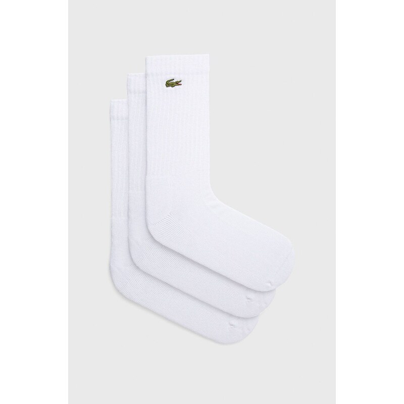 Ponožky Lacoste pánské, bílá barva, RA4182-8VM