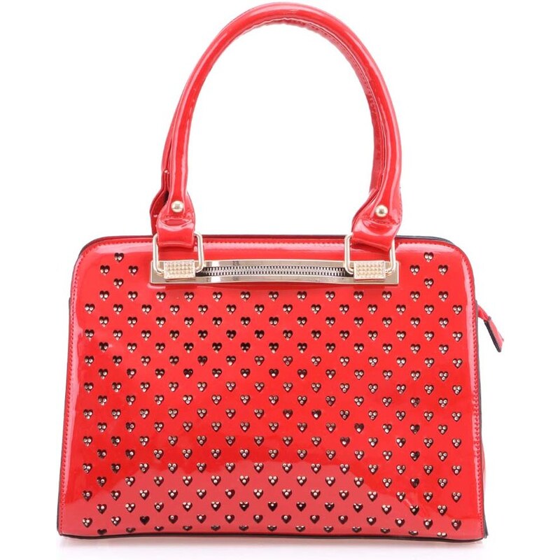 Červená lakovaná kabelka Milan Fashion