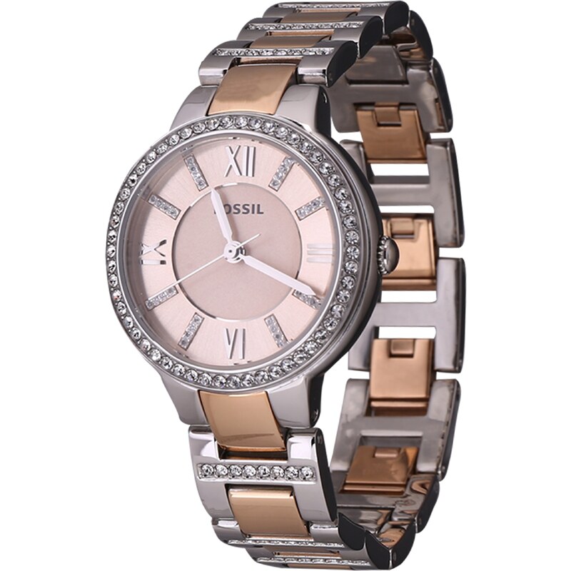 FOSSIL Analogové hodinky Virginia ES3405 růžově zlatá / stříbrná 95036128