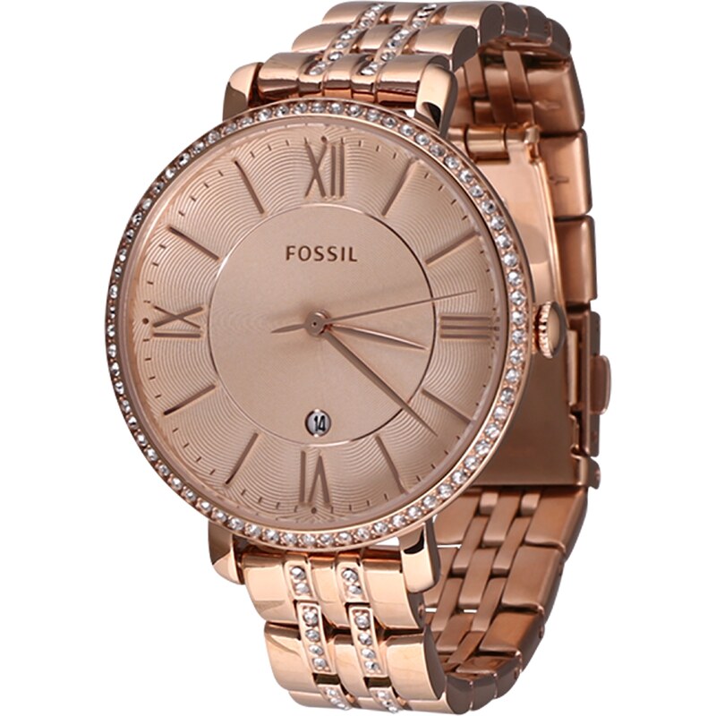 FOSSIL Analogové hodinky růžově zlatá / černá 94744238