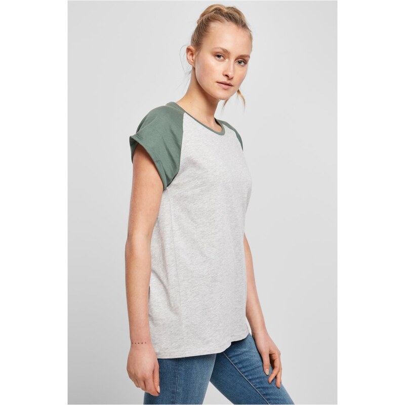 Šedé dámské tričko Urban Classics Contrast Raglan