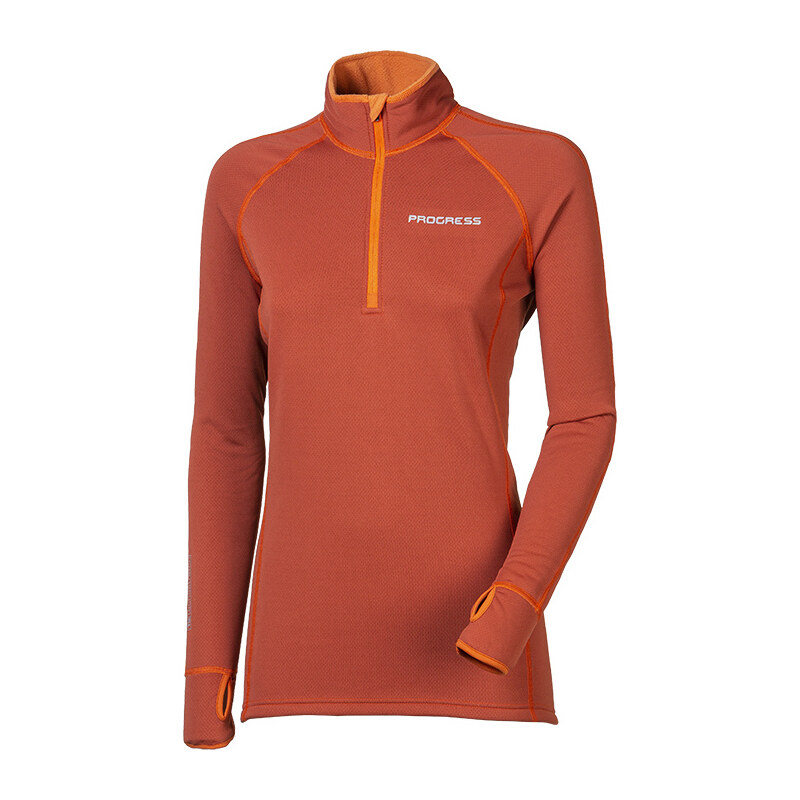 Dámská sportovní mikina PROGRESS Tispa Zip Eco oranžová 67408977