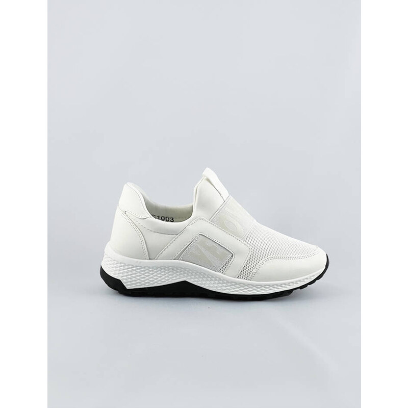 COLIRES Bílé dámské boty slip-on (C1003) 67444720