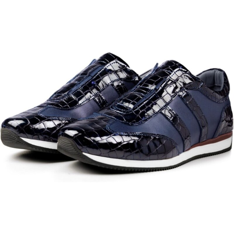 Ducavelli Swanky Genuine Leather Men's Casual Shoes Navy Blue