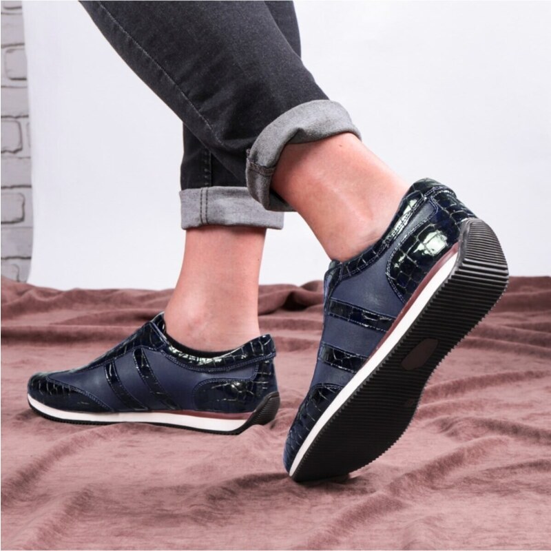 Ducavelli Swanky Genuine Leather Men's Casual Shoes Navy Blue