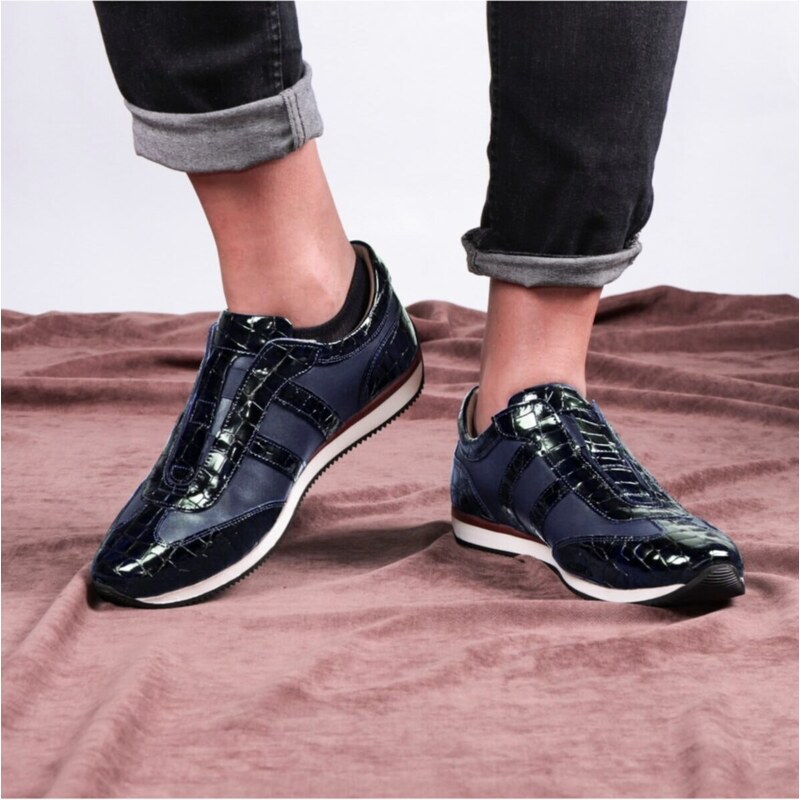 Ducavelli Swanky Genuine Leather Men's Casual Shoes Navy Blue