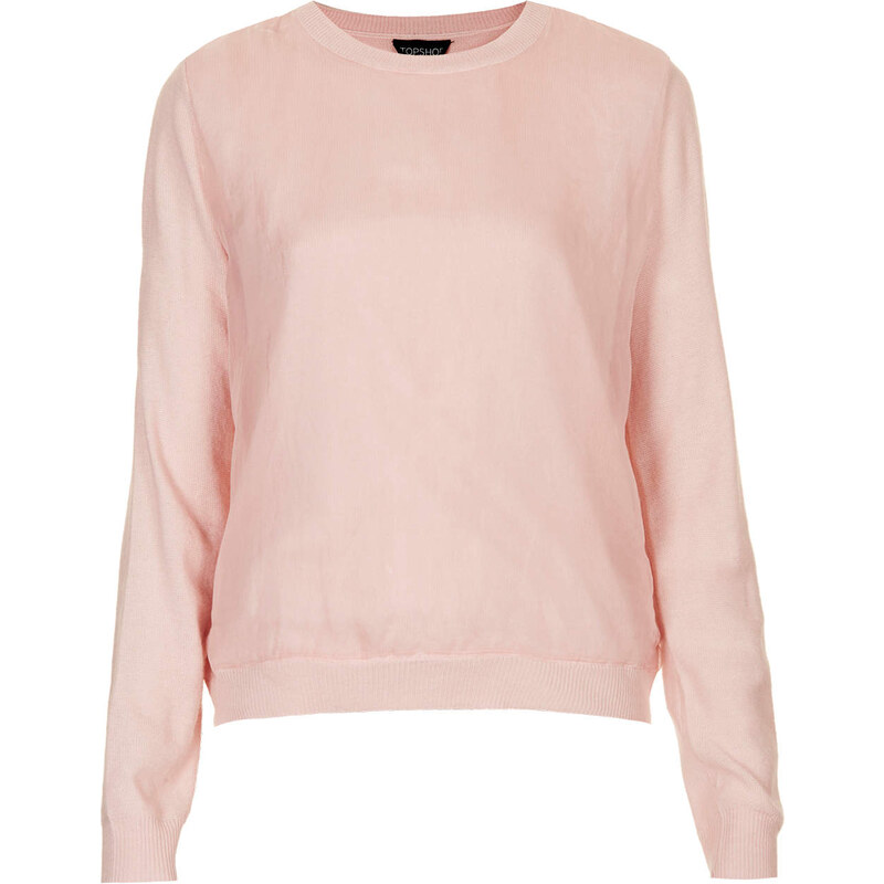Topshop Knitted Organza Front Jumper