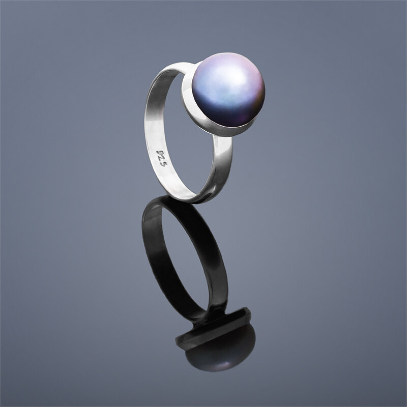 Buka Jewelry Buka prsten s perlou Buka – modrá tmavá 413