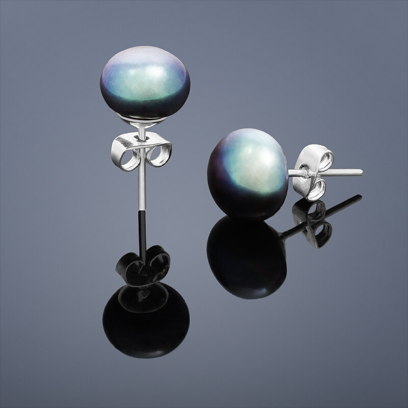 Buka Jewelry Buka Perlové náušnice Mutiara malá – modrá světlá 308