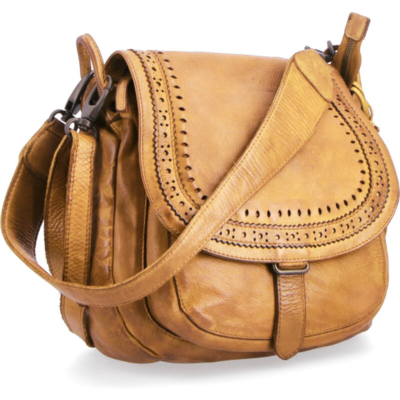Kožená kabelka crossbody Noelia Bolger žlutá NB 2030 ZLU