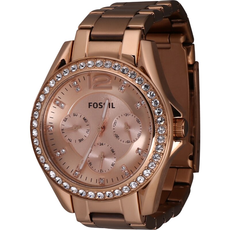FOSSIL Analogové hodinky Riley růžově zlatá 113522392