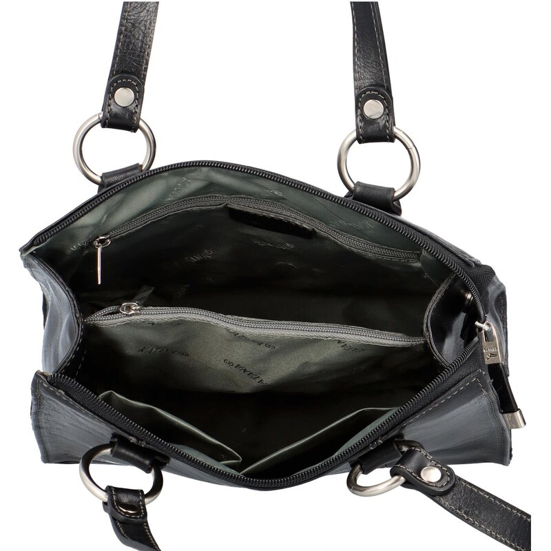 Dámská kožená kabelka přes rameno černá - Katana Lenna černá