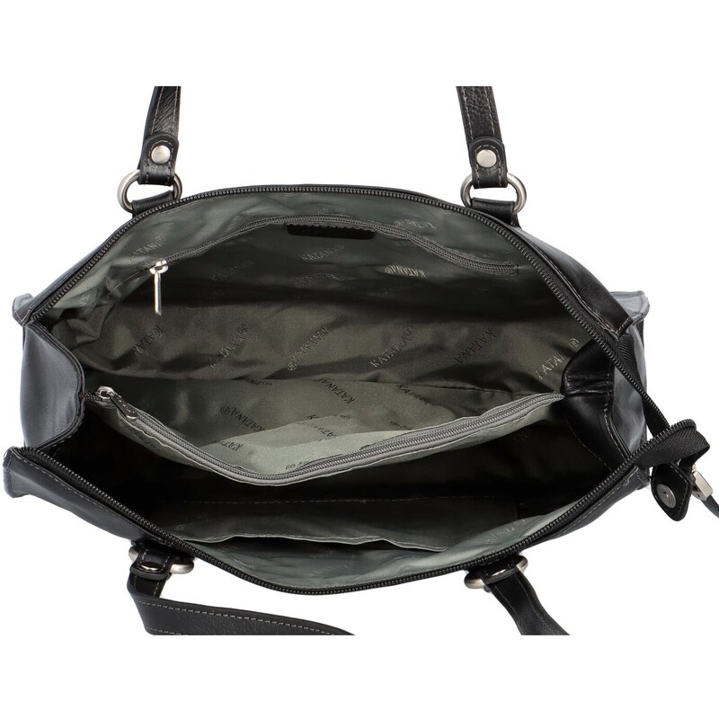 Dámská kožená kabelka přes rameno černá - Katana Frankye černá
