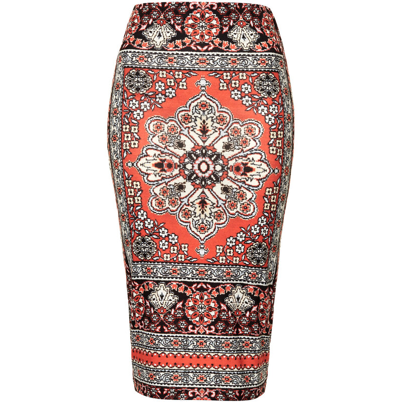 Topshop Persian Rug Tube Skirt