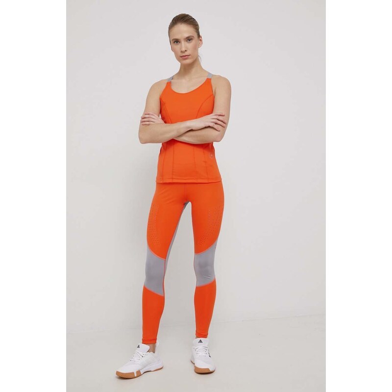 Tréninkové legíny adidas by Stella McCartney HD9109 dámské, oranžová barva, vzorované