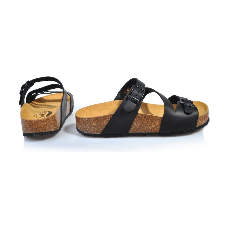 Dámské kožené sandály Plakton 341210 černá