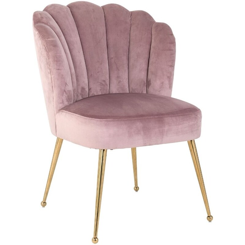 Růžová sametová jídelní židle Richmond Pippa