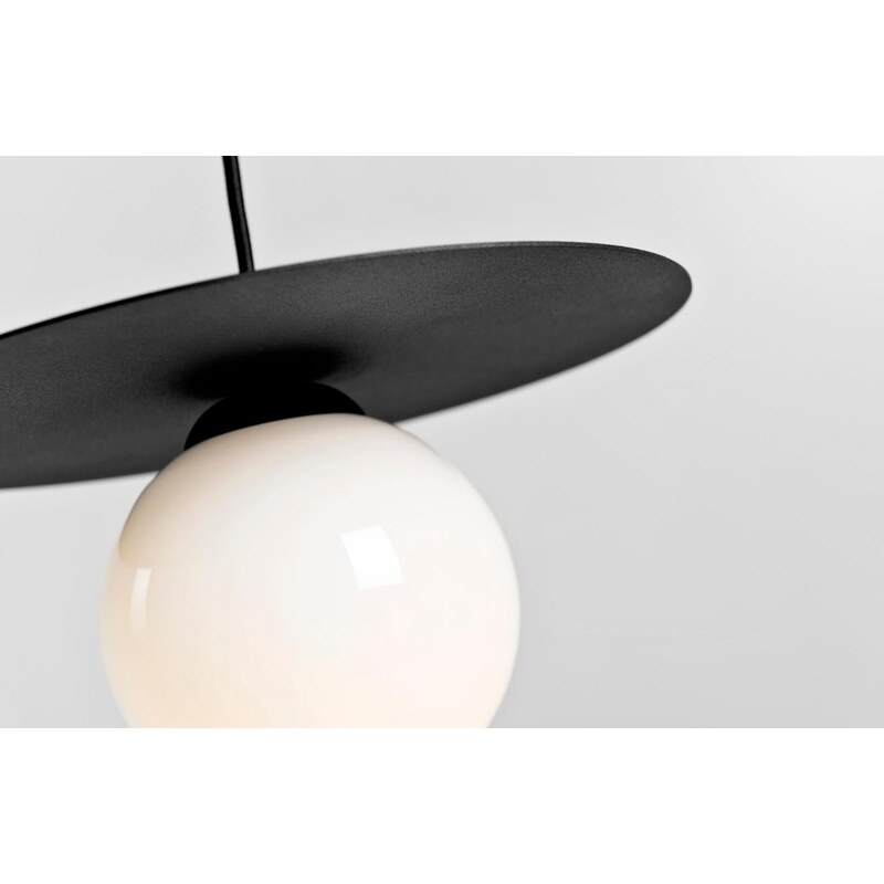 Nordic Design Černobílé skleněné závěsné světlo Lyon S