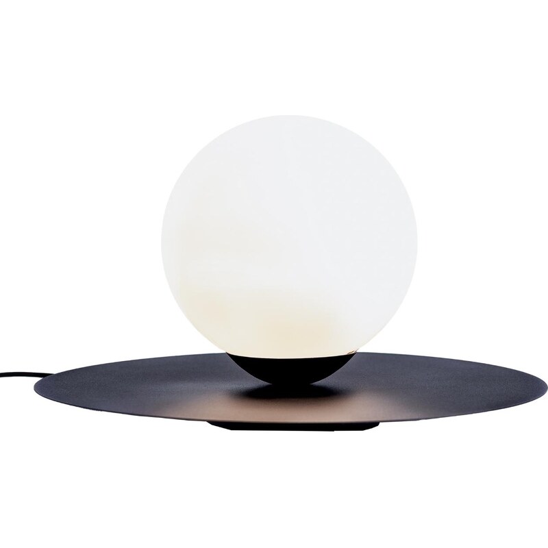 Nordic Design Černobílá skleněná stolní lampa Lyon M
