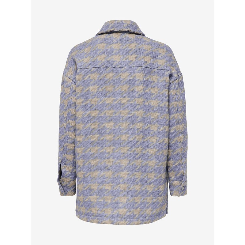 Béžovo-fialová kostkovaná košilová bunda ONLY Johanna - Dámské