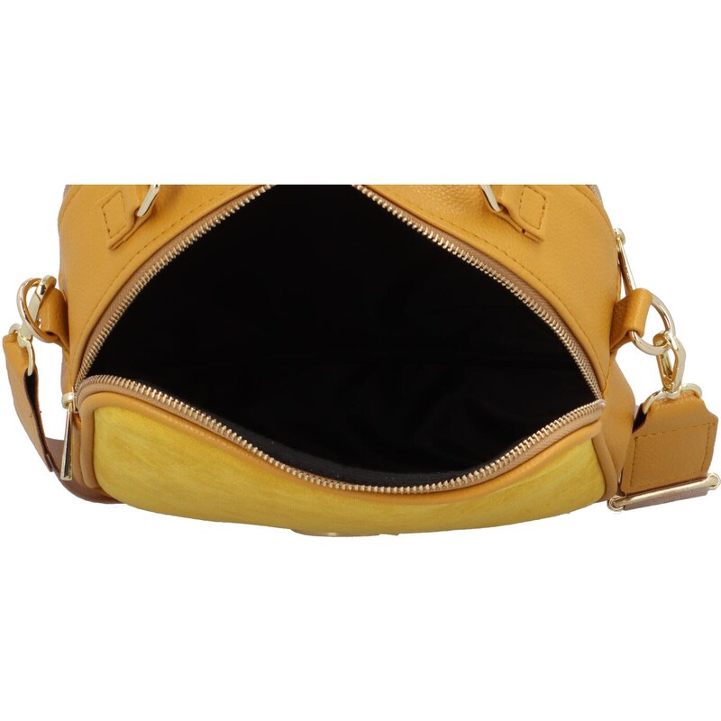 Trendová koženková crossbody Laura Biaggi Chick, žlutá