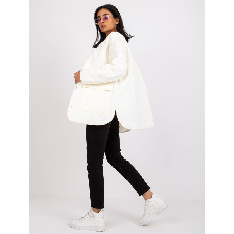 Fashionhunters Dámská bunda s kulatým výstřihem Rue Paris Callie - bílá