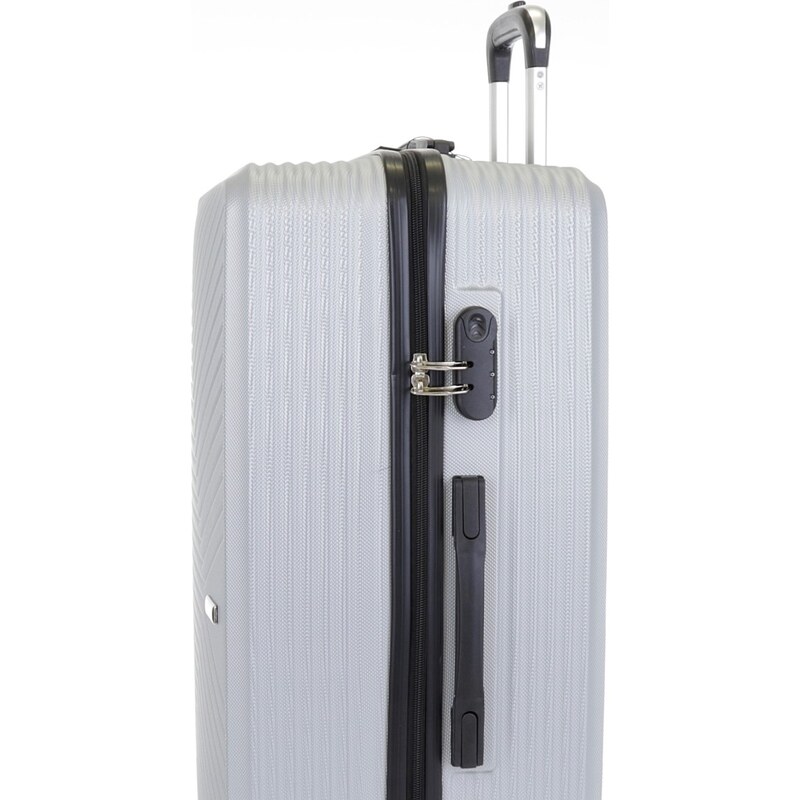 Cestovní kufr T-class VT21111, stříbrná, XL, 74 x 49 x 27,5 cm / 90 l