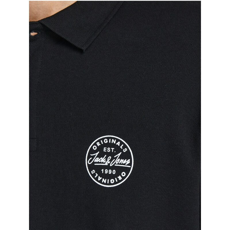 Černé polo tričko Jack & Jones Shark - Pánské