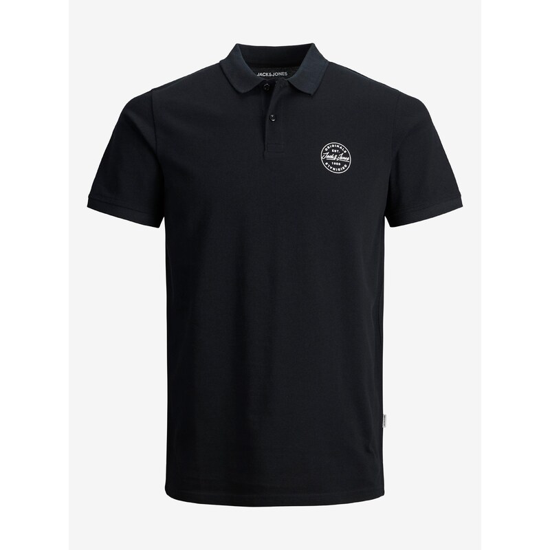 Černé polo tričko Jack & Jones Shark - Pánské