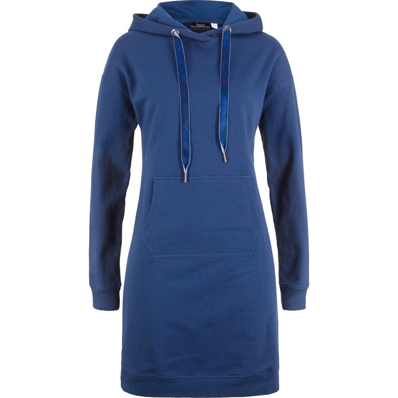 bonprix Mikinové šaty s kapucí Modrá