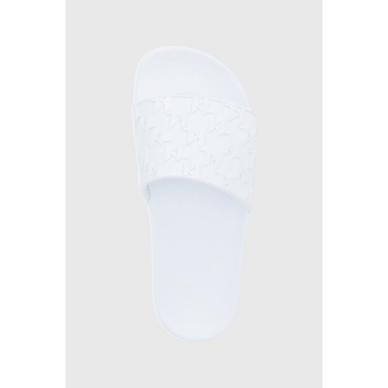 Pantofle Karl Lagerfeld Kondo dámské, bílá barva
