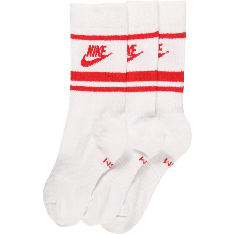 Nike Sportswear Ponožky Everyday Essential jasně červená / bílá