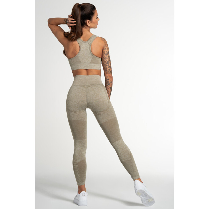 Legíny Gym Glamour Fusion Khaki bezešvé