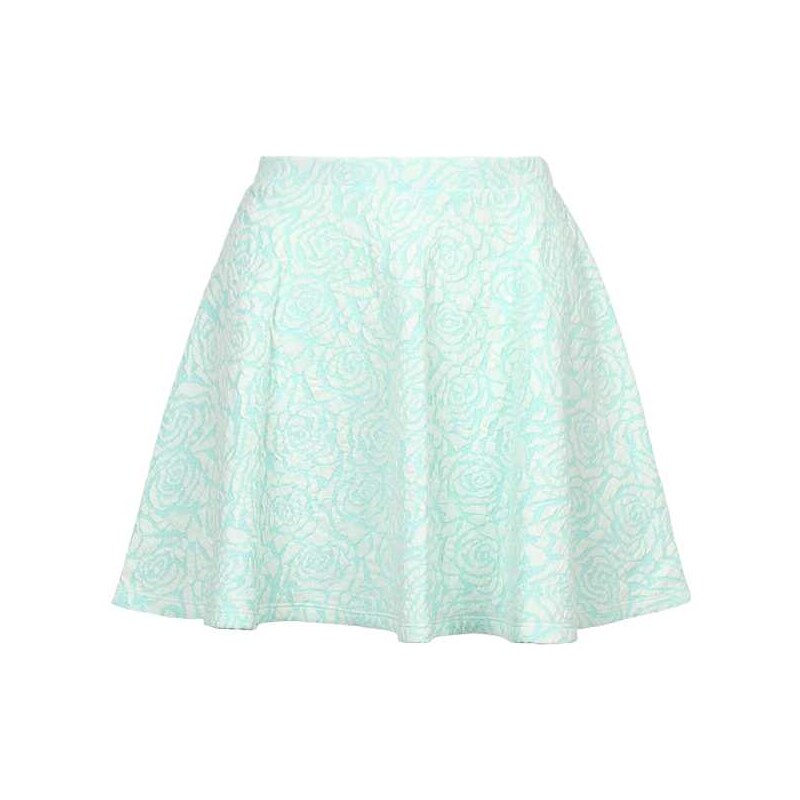 Tally Weijl Mint Green Floral Skater Skirt