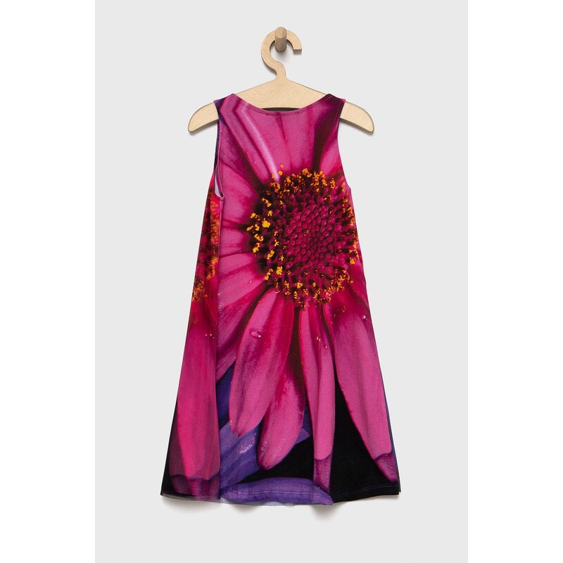 Dívčí šaty Desigual fialová barva, mini, áčková