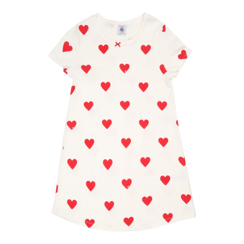 PETIT BATEAU Noční košilka červená / bílá