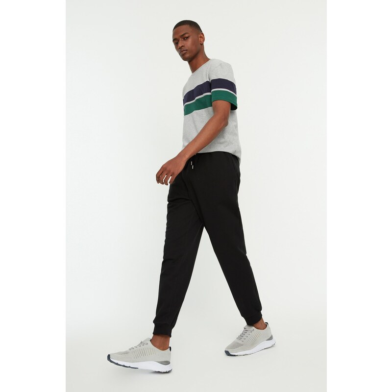 Trendyol Black Regular/Normal Fit Elastic Laced Sweatpants
