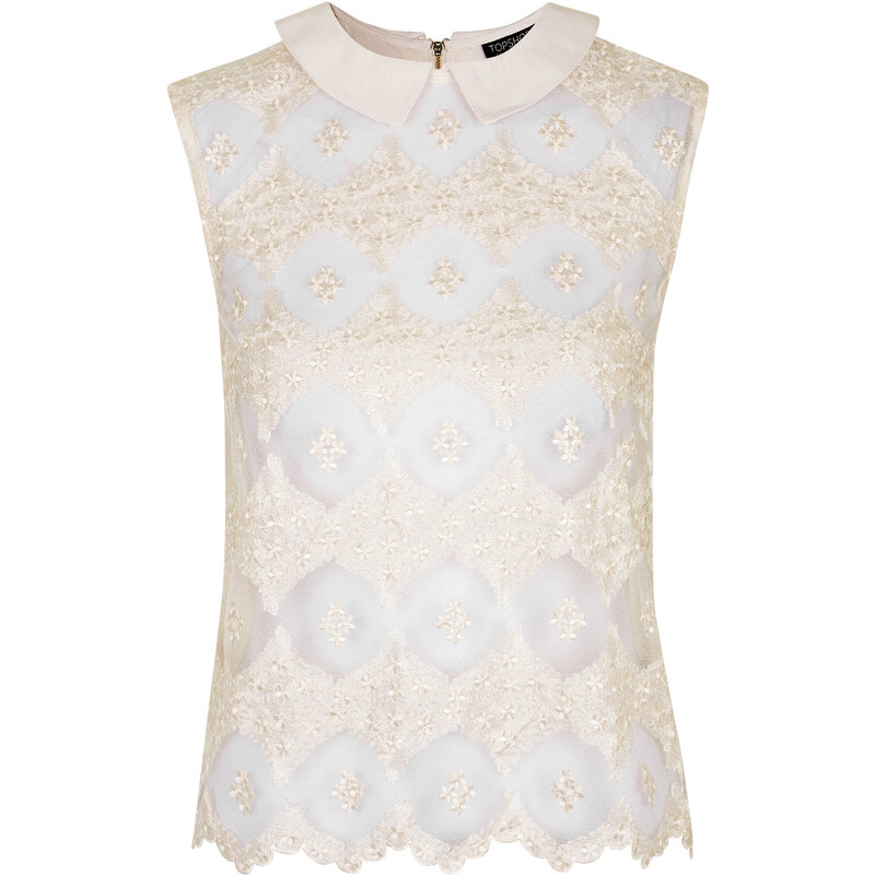 Topshop Lace Front Shell Top