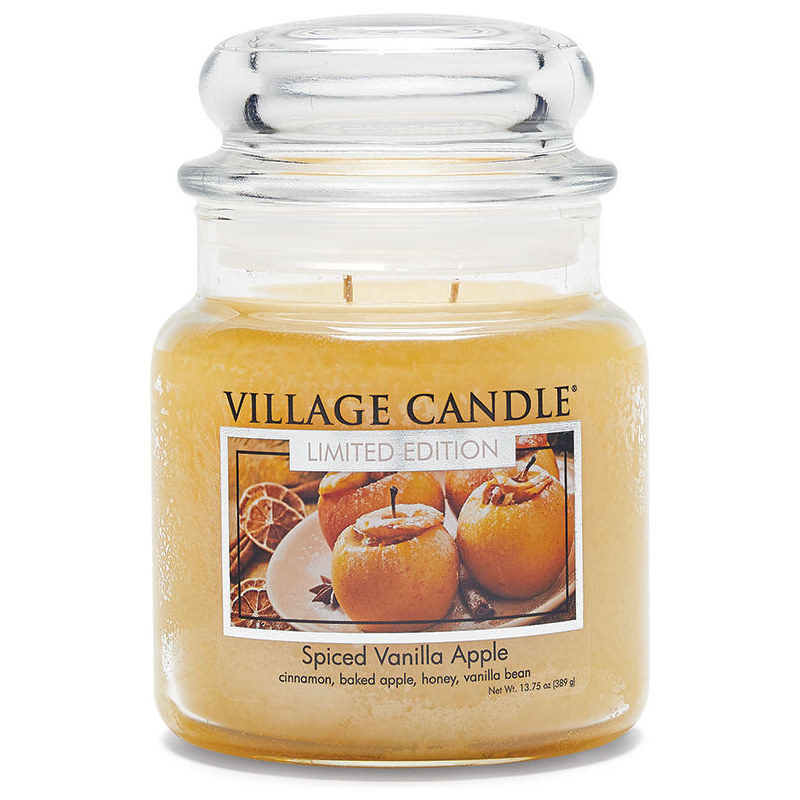 VILLAGE CANDLE vonná svíčka ve skle Spiced Vanilla Apple, střední