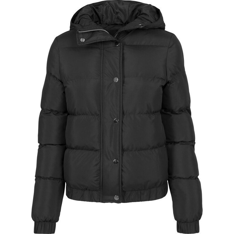 UC Ladies Dámská bunda Puffer s kapucí černá