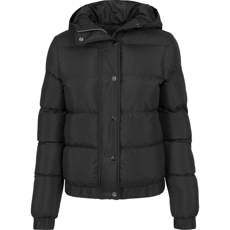 Urban Classics Dámská bunda Puffer s kapucí černá