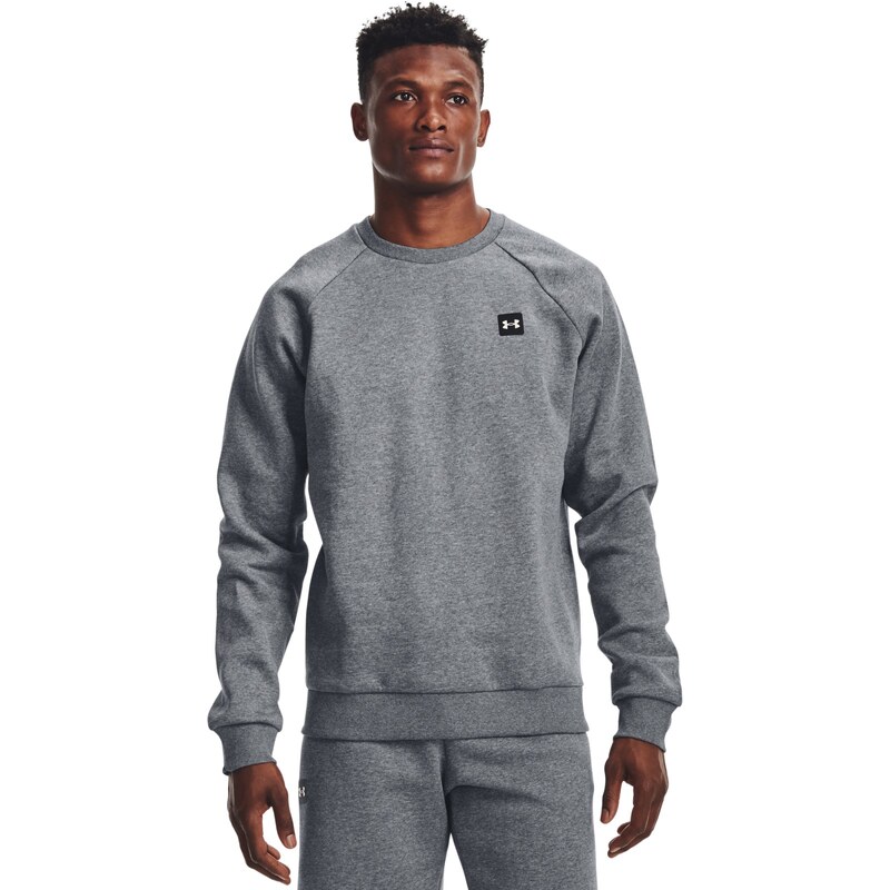 Under Armour UA Rival Fleece Crew-GRY Pitch Gray Light Heather / / Onyx White