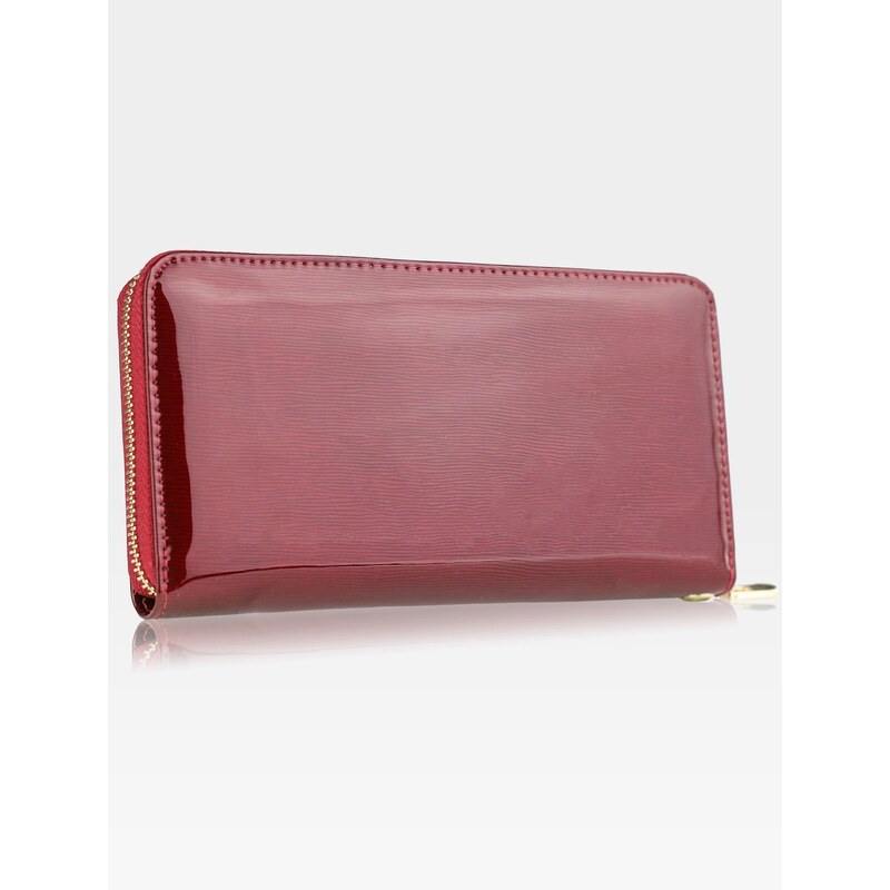 Dámská kožená lakovaná peněženka Stevens - červená lesklá