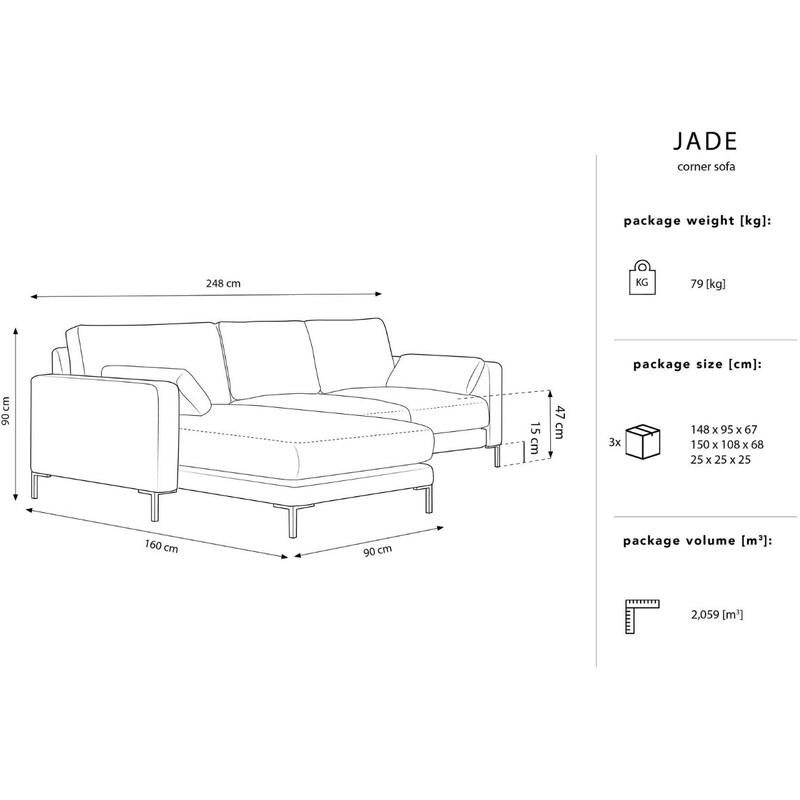 Zelená sametová rohová pohovka MICADONI JADE 248 cm, levá