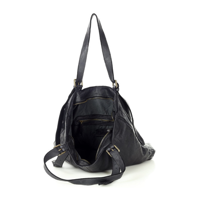 Marco Mazzini handmade Kožená kabelka přes rameno Mazzini M201 černá