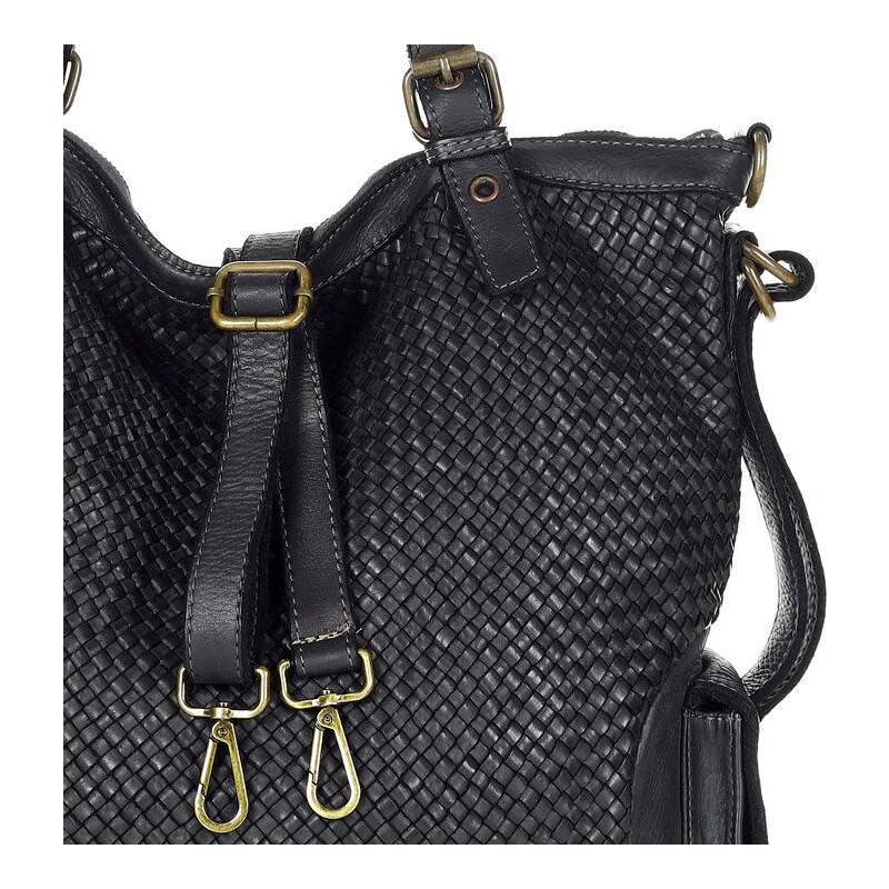 Marco Mazzini handmade Kožená kabelka přes rameno Mazzini M202 černá