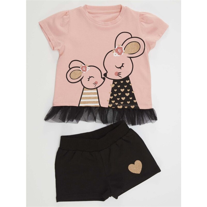 Denokids Cute Mouse Girls T-shirt Shorts Set